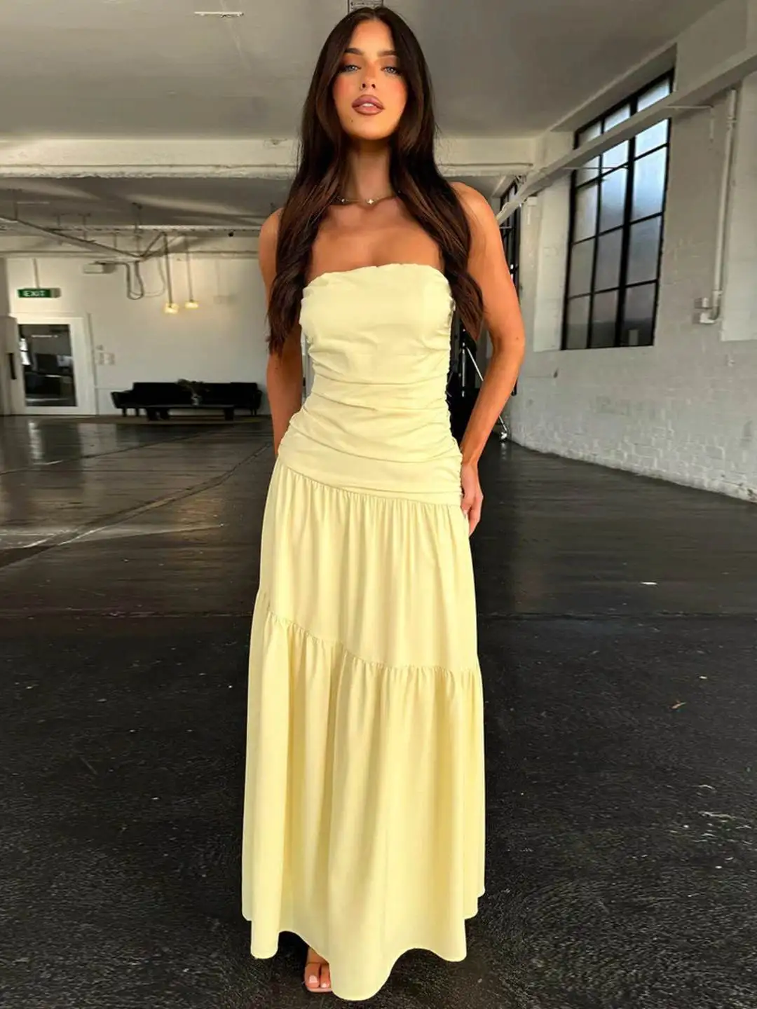 

Bal Long Skirt Dr Women's High Waist A-Line Gown Svel Midi Dr Bal Design Summer Par Dr