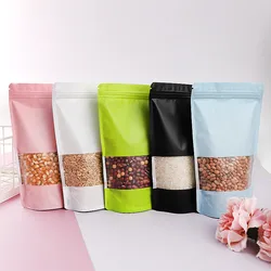 Resealable Stand Up Colors Aluminum Foil Zip Lock Bags Frosted Window Snack Jewelry Food Candy Gift Heat Sealing Storage Pouches