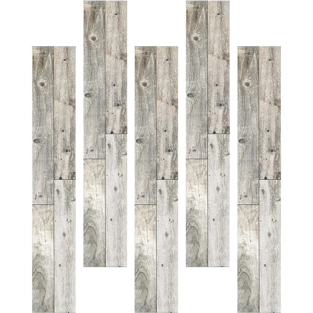 

5 Pcs Wood Grain Floor Stickers Sticky Tile Adhesive Peel and Tiles Peal Peel-and-stick Bathroom Planks
