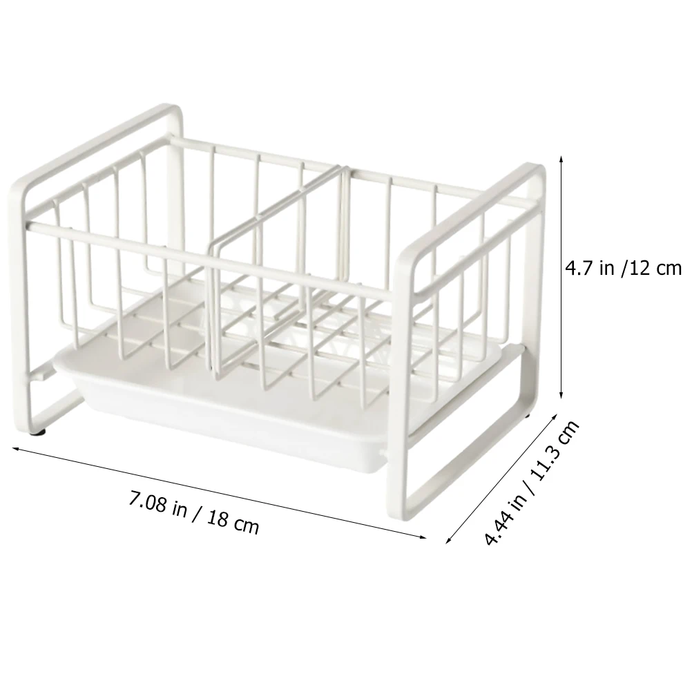 

1pc Kitchen Shelf Sponge Rack Desktop Organizer Iron ABS Material Ventilating Draining Easy Clean Small Elegant Storage Basket
