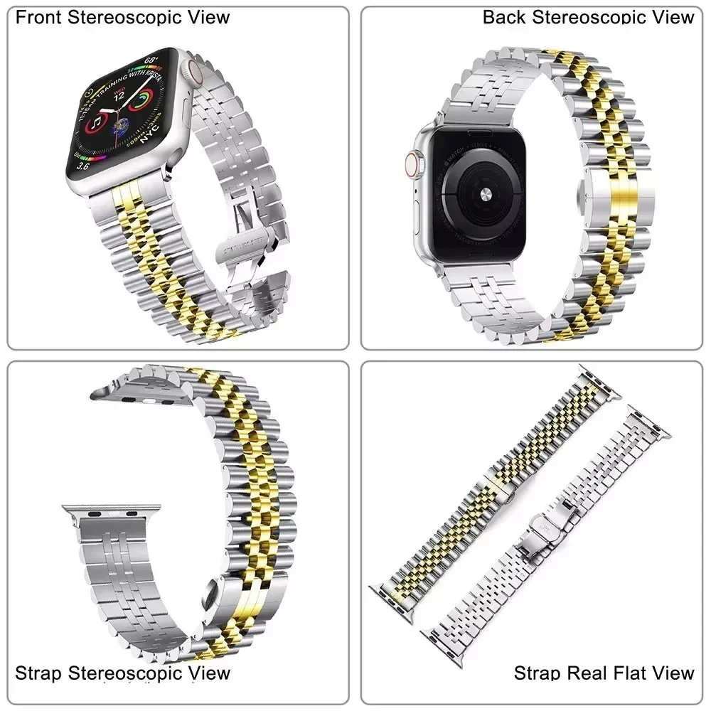 Cinturino da uomo in acciaio inossidabile per Apple Watch Ultra 2 49mm 10 42/46mm Bracciale a fascia Correa per iWatch Serise9 8 7 6 SE 5 44mm 41mm