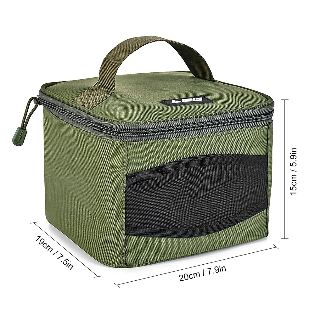 Outdoor Fishing Bag 1 Pcs 182g / 6.4oz 600D Oxford Fabric Cube For Fishing Reels Scratch-resistant Storage Pocket