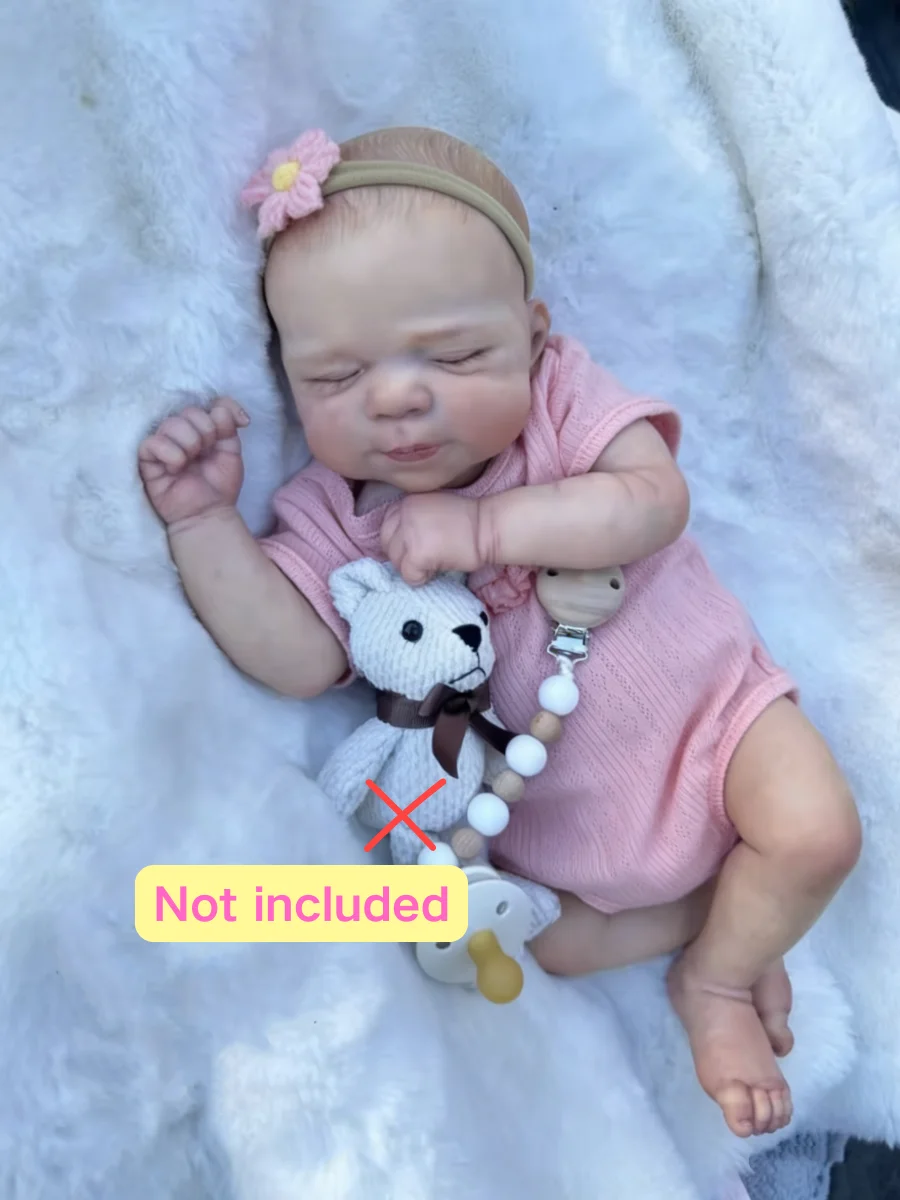 18 Inches Finished Painted Reborn Doll Pascale Lifelike 3D Skin Visible Veins Newborn Soft Cloth Body Doll