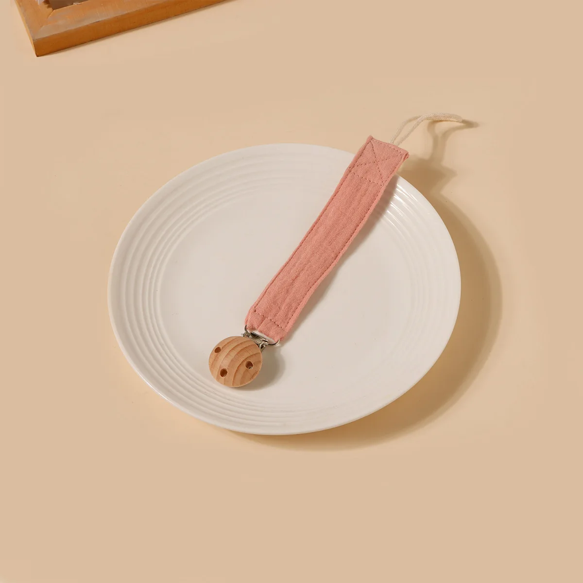1PcsDouble Schicht Reine Baumwolle Crepe Tuch Nippel Hängen Seil Gedruckt Baumwolle Baby Schnuller Kette Neugeborenen Buche Schnuller Clip Geschenk – Detail 8