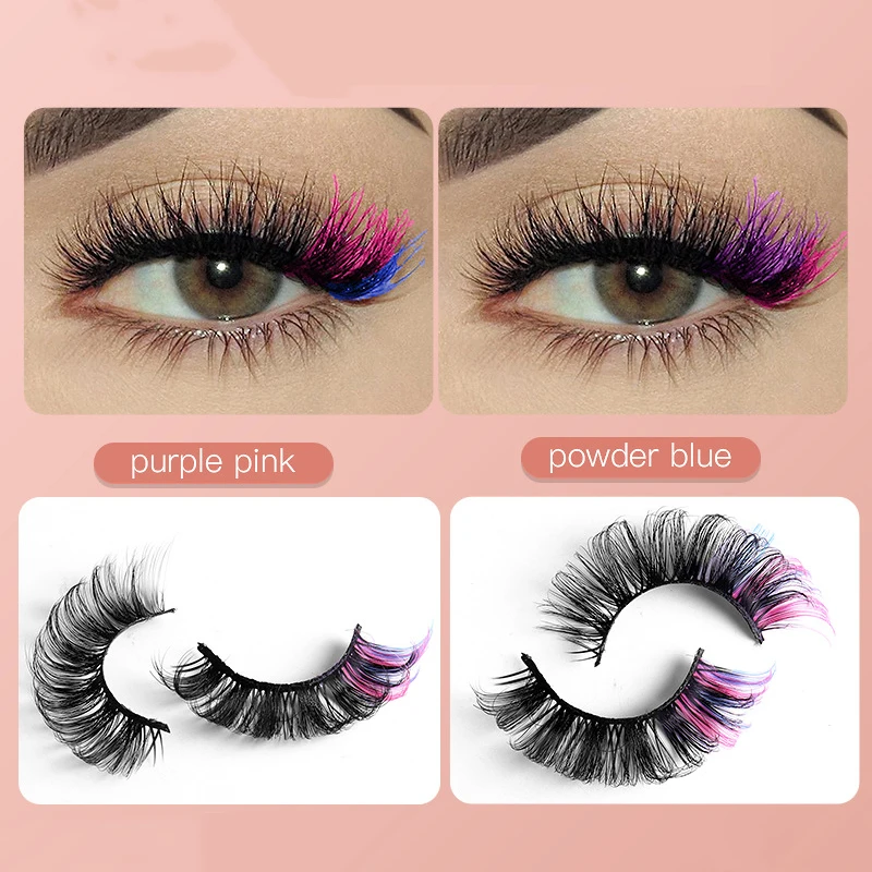 ชุดขนตาปลอมแบบไขว้หลากสีสัน 7 คู่เพื่อทำให้ดวงตาของคุณโดดเด่น