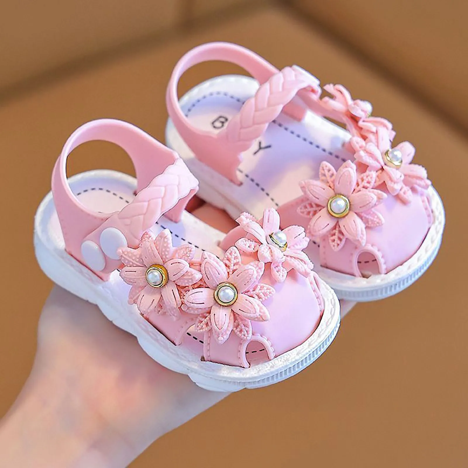 

Popular Sandals Girls Girls Shoes Comfortable Soft Sole Closed Foot Sandals Fashionable Casual Lace Sandals Girl Bed Slippers