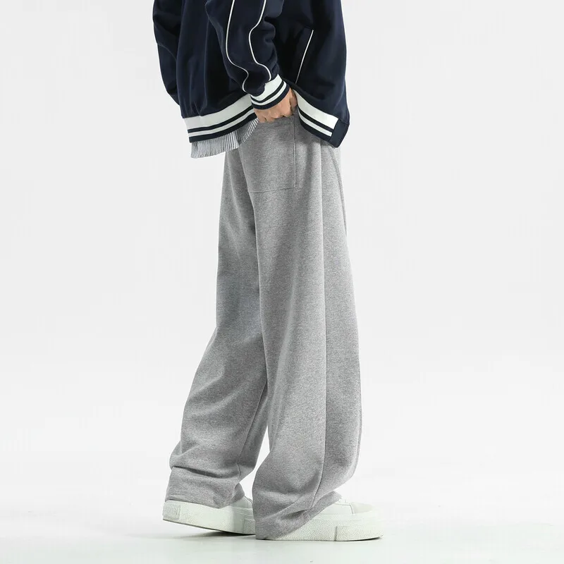 Black Casual Pants Men Oversized Wide Leg Pants Men Grey Sweatpants Streetwear Loose Joggers Sports Pants Mens Trousers M-2XL