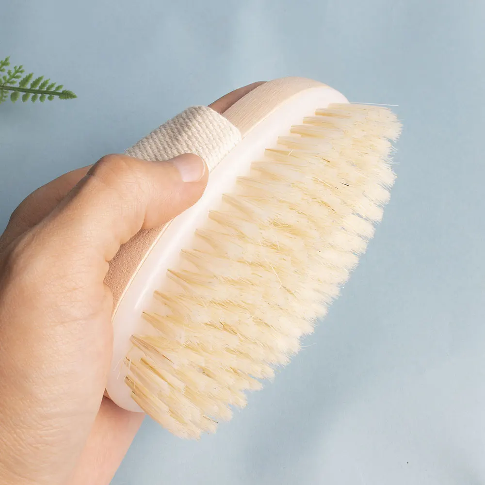 Wooden Massage Bath Brush Natural Bristle Exfoliation Fat Removal Shower Bbrush Long Wooden Handle Dry Brushing