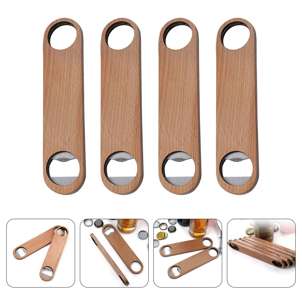 

4pcs Stainless Steel Manual Openers Household Beer Openers Versatile Beer Bottle Lifters Kitchen Gadgets Easy Opening