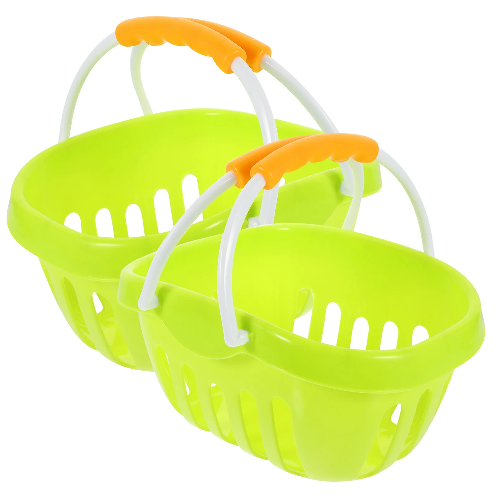 2 Pcs Pretend Simulation Basket Toy Toddler Mini Toys Shopping Cart for Abs Role-playing