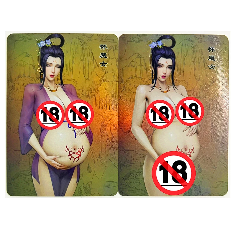 2pcs/set Pregnant Beautiful Girls ACG Sexy Nude Toys Hobbies Hobby Collectibles Game Collection Anime Cards