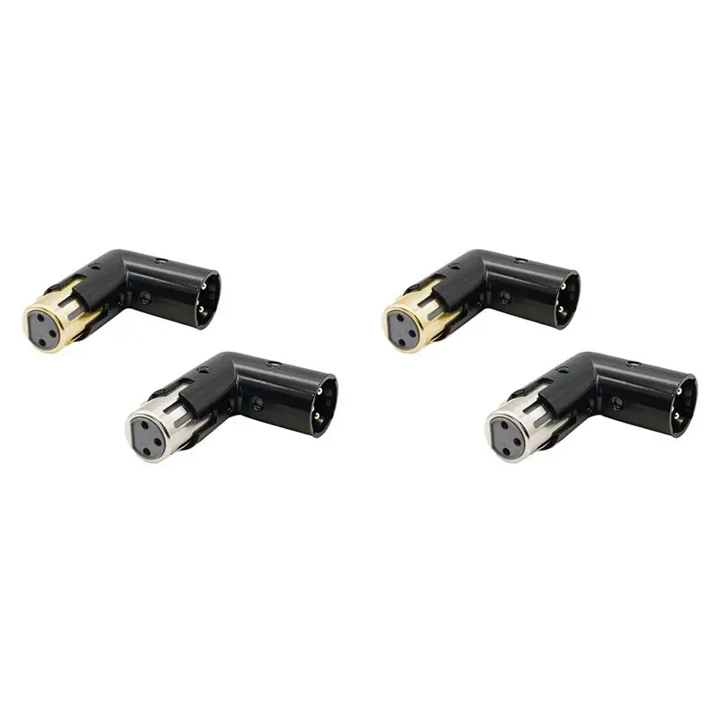 -[A51I Digital]4PCS Audio Adapter Plug 3Pin XLR Angle Adapter Adjustable Male To Female Right Angle XLR Adapter (XLR 90 Degree A