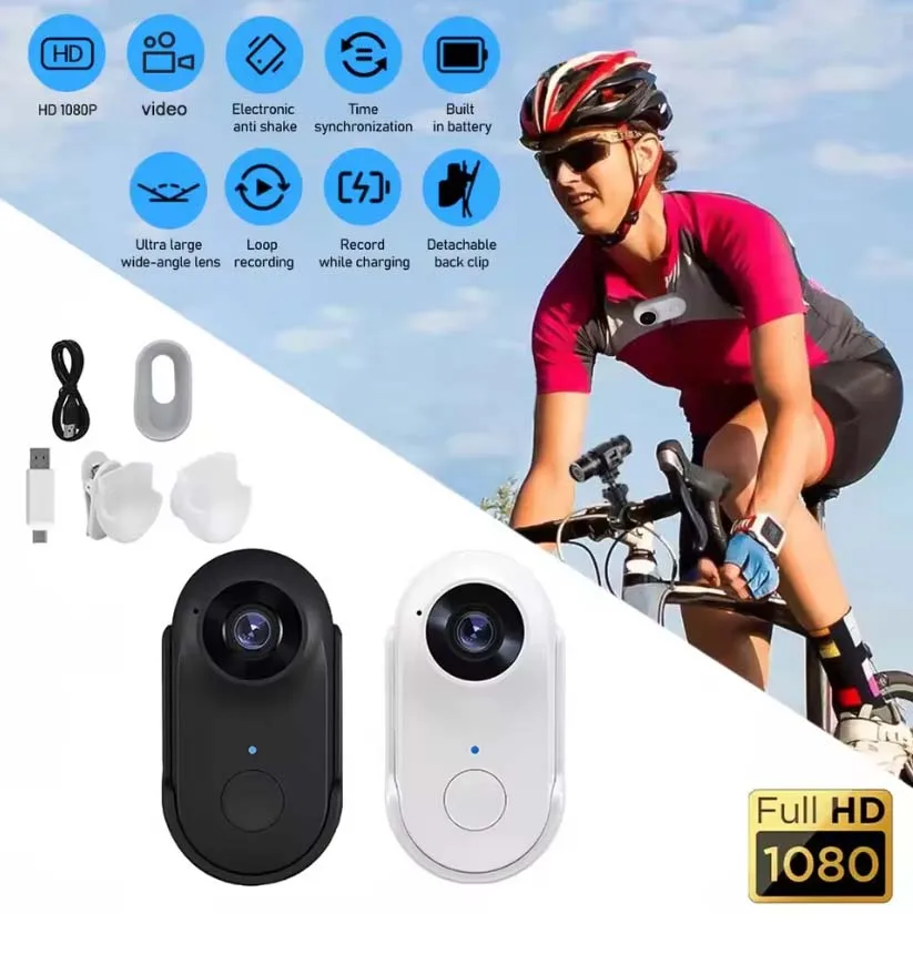

Экшн-камера WIFI HD большого пальца — записывающее устройство для езды на мотоцикле, вождения и камера для домашних животных с компактным дизайном Clear Footage