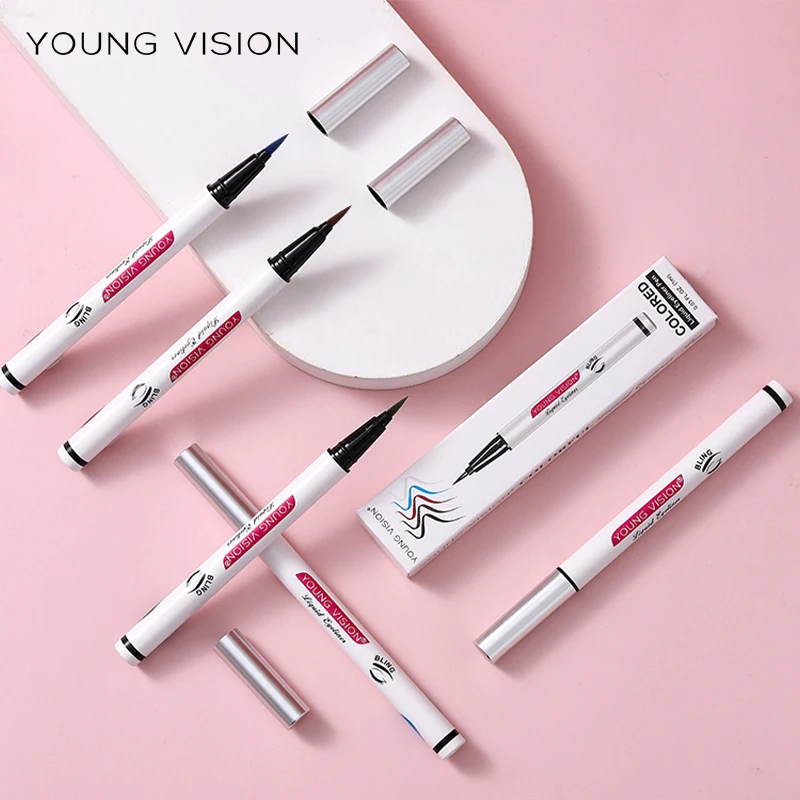 Lápiz delineador de ojos de color resistente al agua de la marca YOUNG VISION, cabezal de esponja, delineador de ojos líquido, secado rápido, 5 colores opcionales