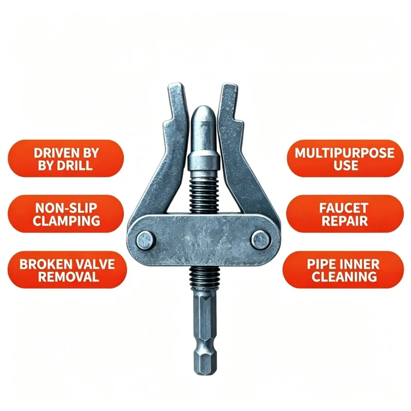 JUSTINLAU Universal Broken Pipe Extractor Faucet Valve Stuck Insert Remover Hex Shank Drill Powered Plumbing Repair Tool