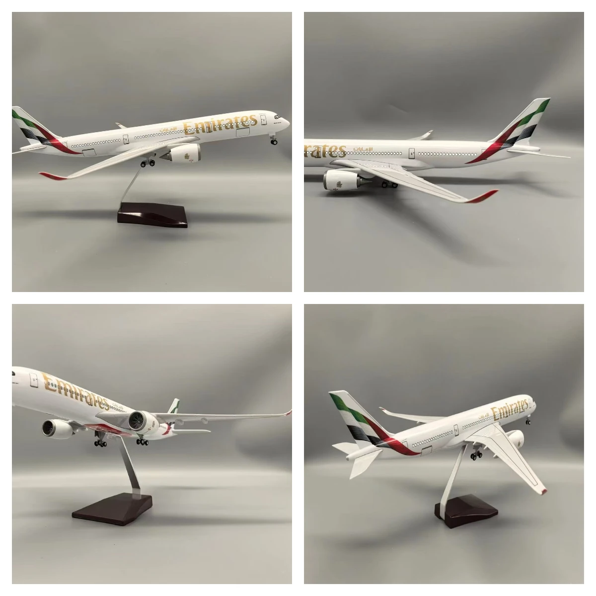 

47CM Airplane Model Aisbus 350 Emirates Plane Model Aircraft Model Working Lights Model Plane Parts with LED Light Ornaments