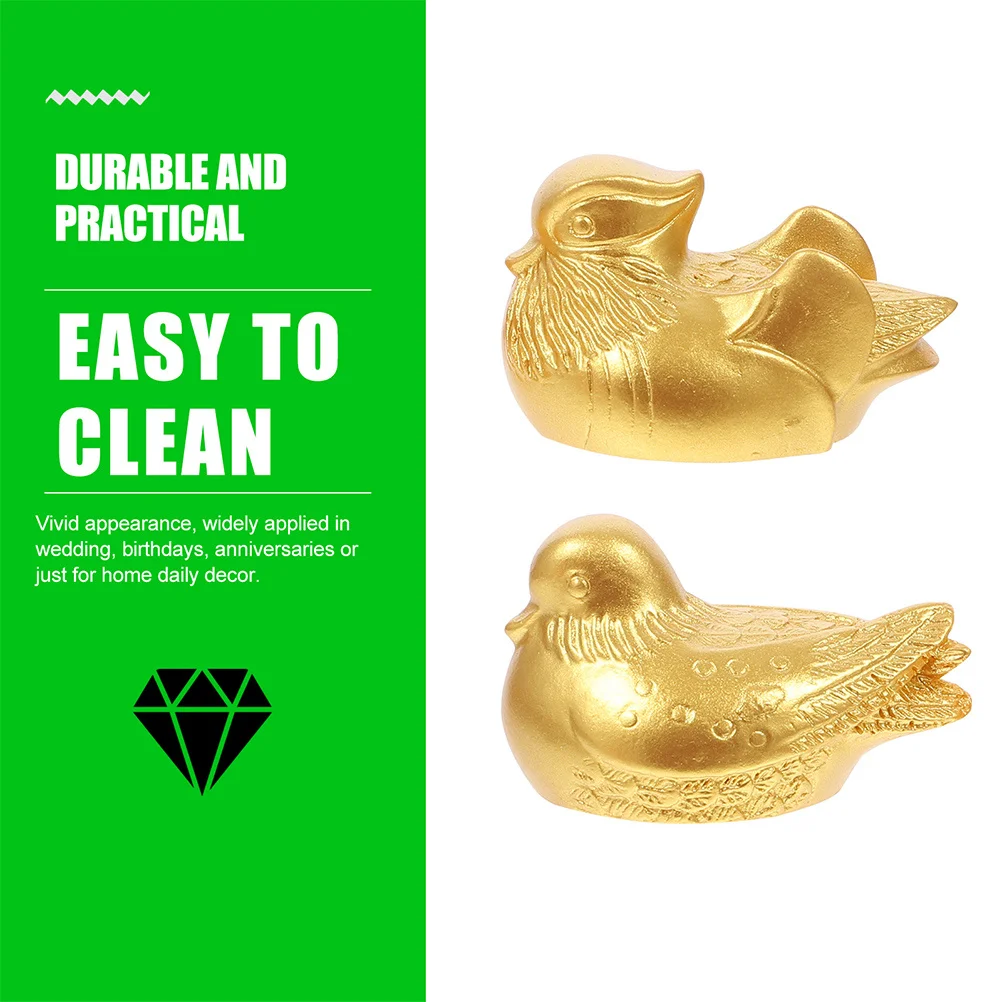 

2Pairs Duck Statues Resin Cute Love Birds Figurines Wedding Desktop Decoration Gift Statue