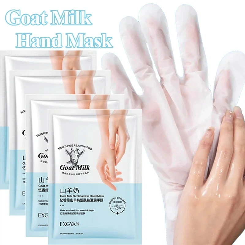 

Moisturizing Goat Milk Hand Mask Gloves 6 Pairs Exfoliating Repairing Hand Patch Whitening Skin Care Anti-Wrinkle Hand Care