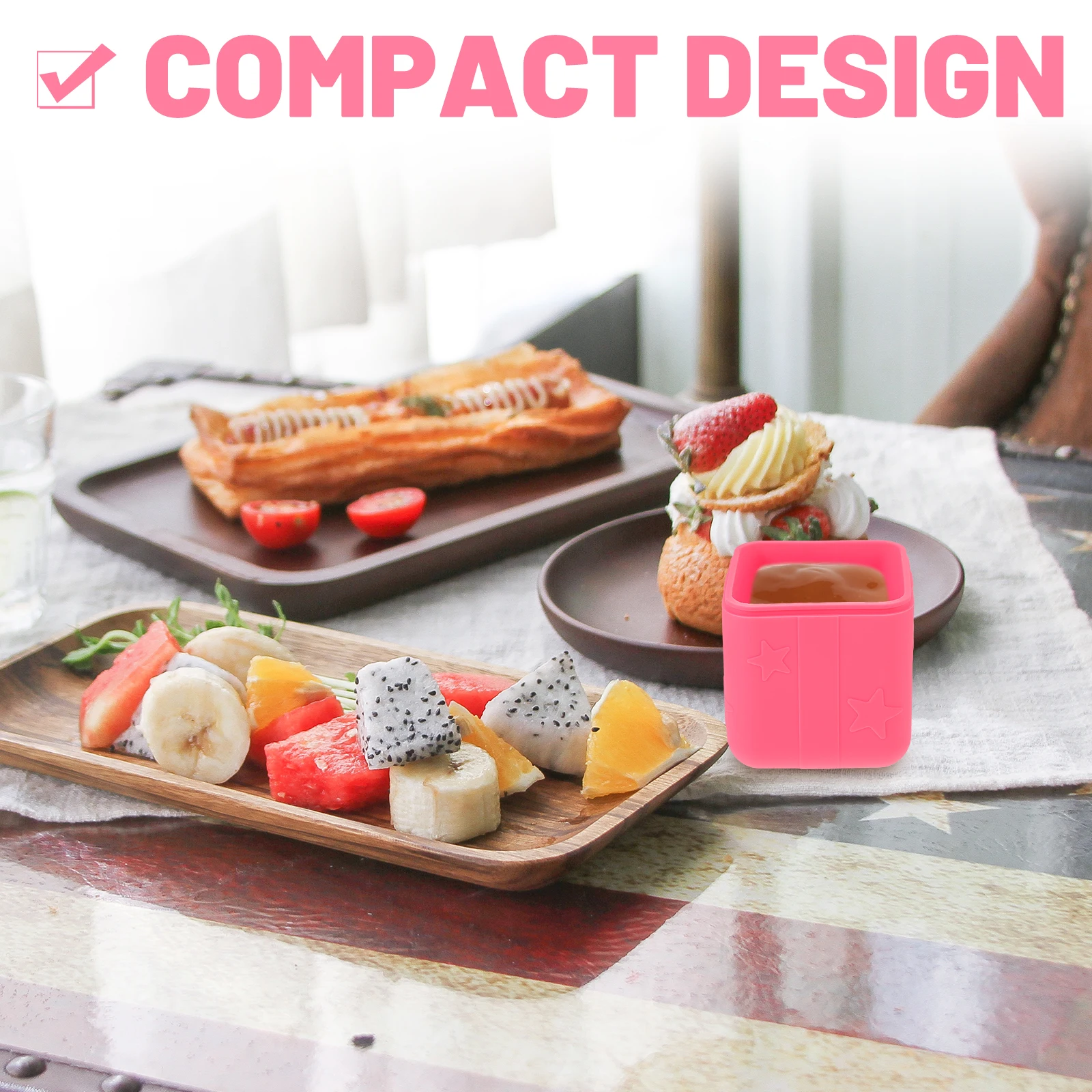 

1Pc Silicone Sauce Container Leakproof Small Condiment Box With Lid For Salad Dressing