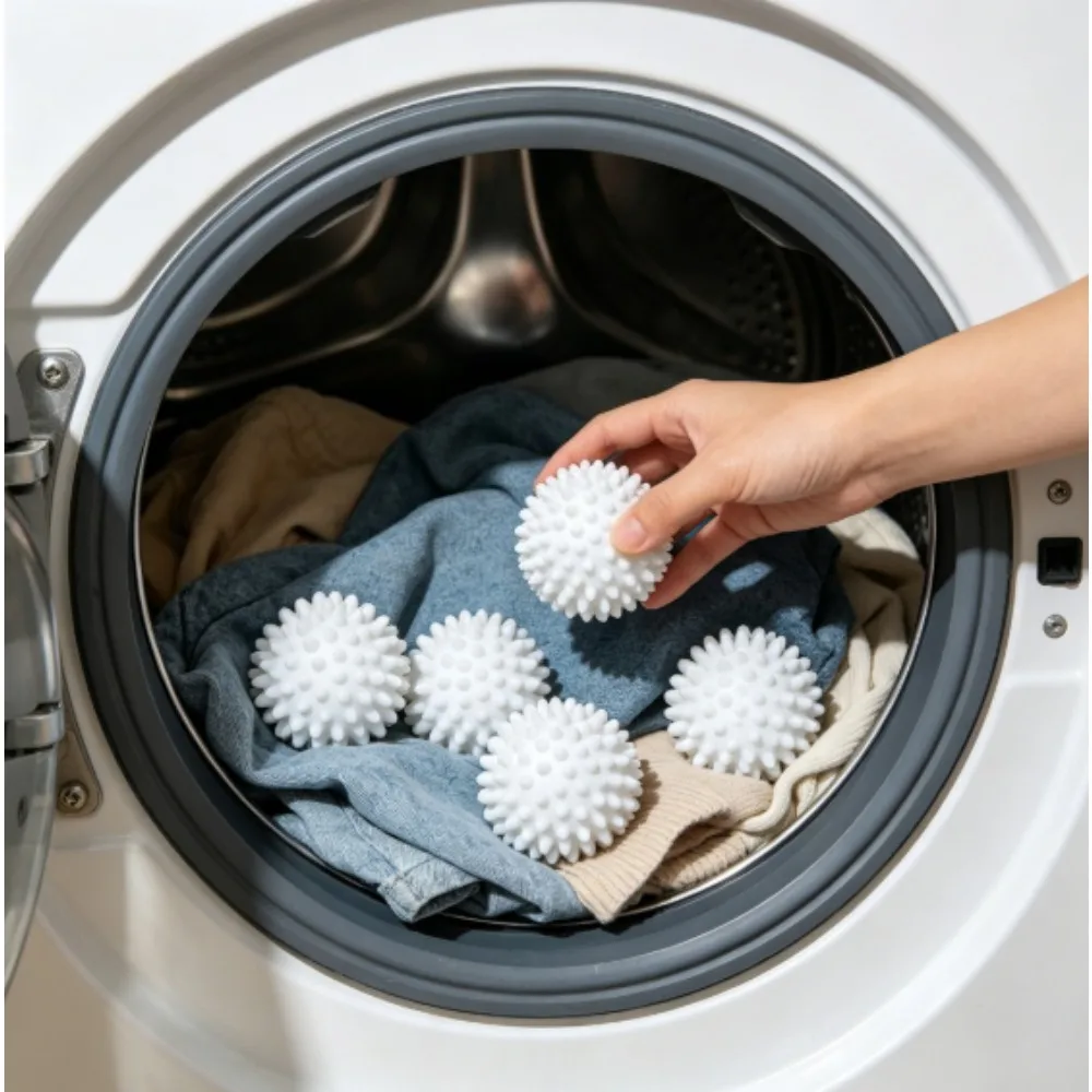 Bolas de silicona ecológicas para lavandería, antienredos, antiestáticas, eliminadoras de pelusas, bolas de limpieza para lavadora doméstica, 4 Uds.