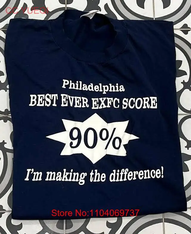 Vintage Philadelphia Best Ever Score 1980s Blue Crewneck Tee Tshirt XL