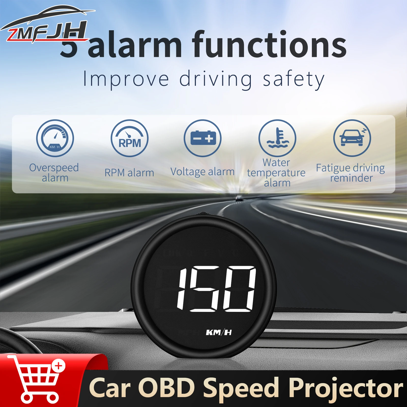 

B1 OBD HUD Speedometer Car Head Up Display Projector With Alarm Auto Volts Meter Water Temp Gauge Fuel Consumption Indicator