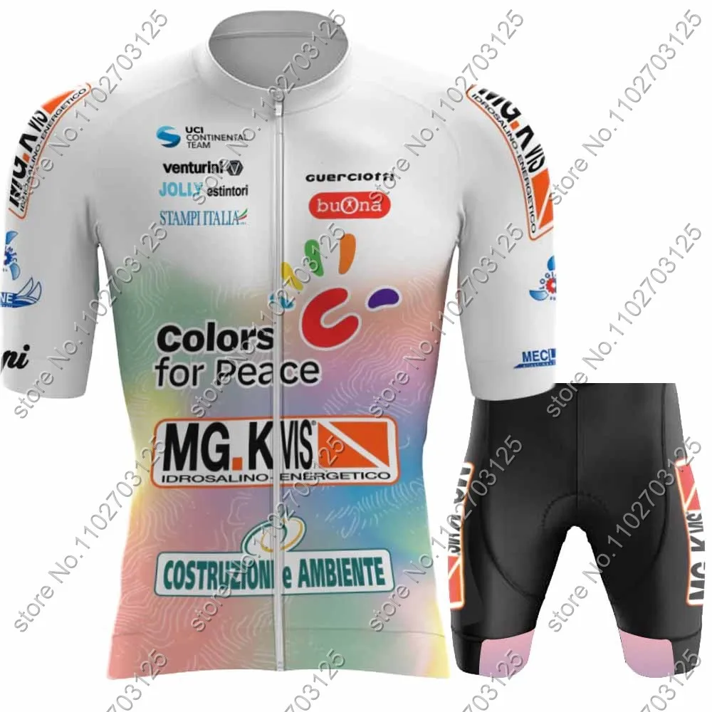 MG.Kvis - Colors for Peace 2024 Cycling Jersey Men Short Sleeve italy Clothing Road Bike Shirts Suit Bicycle Bib Shorts