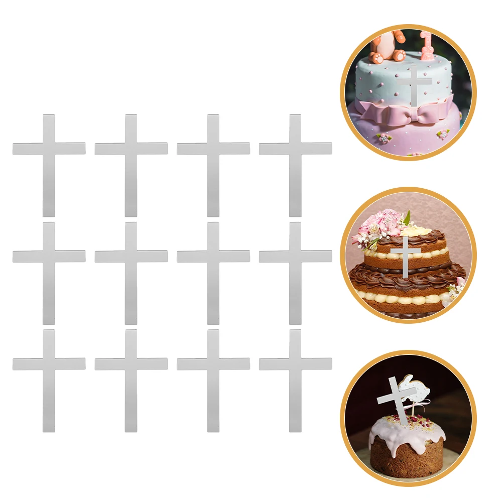 

20 Pcs Cross Cake Decoration Bridal Shower Cupcake Toppers Decorations Birthday Anniversary Plug-in Inserted Ornaments