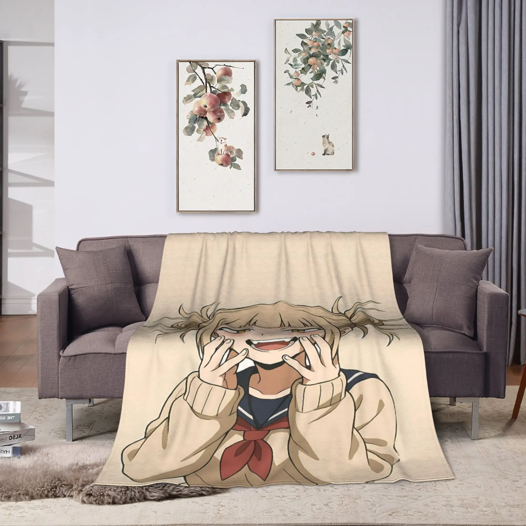 Anime Himiko Toga Blanket M-My Heros A-Academias Decorative Flannel Throw Blanket For Outdoor Warm Quality Bedspread Present