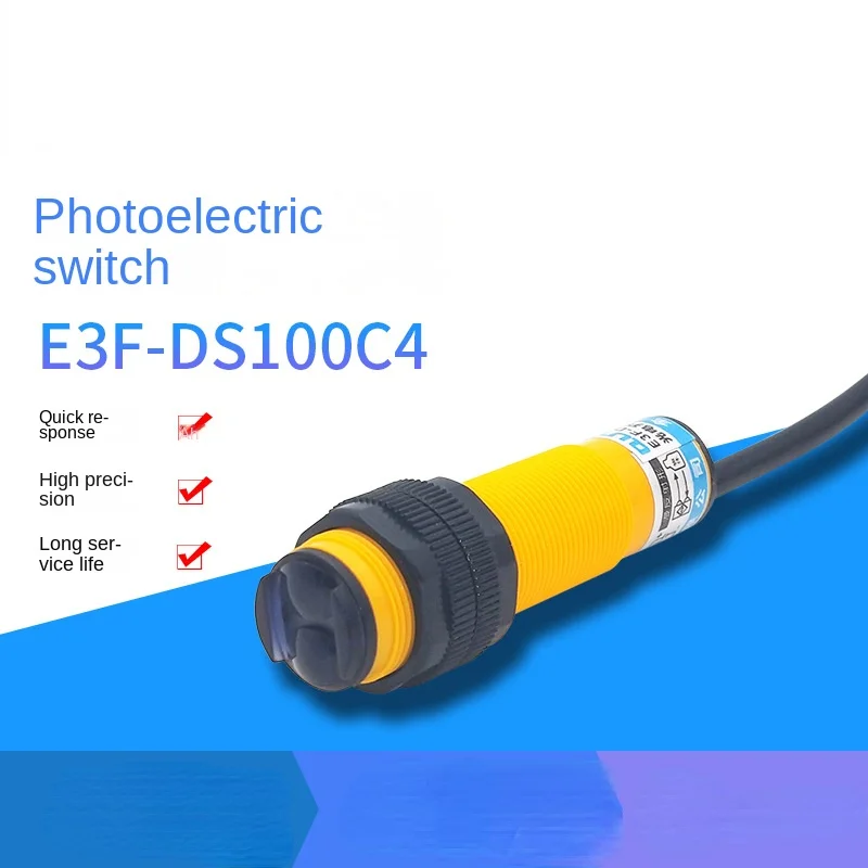 

Remote photoelectric switch sensor E3F-DS100C4 normally open 2 normally closed three wire DC infrared induction switch