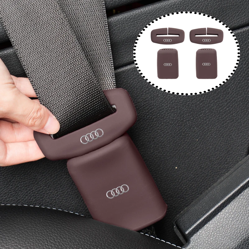 Silicone Car Seat Belt Buckle Clip Dustproof Cover Anti Scratch Protector For Audi Q5 Q7 Q3 A3 A4 A6 A5 A1 S1 S3 S4 RS5 RS6 A7