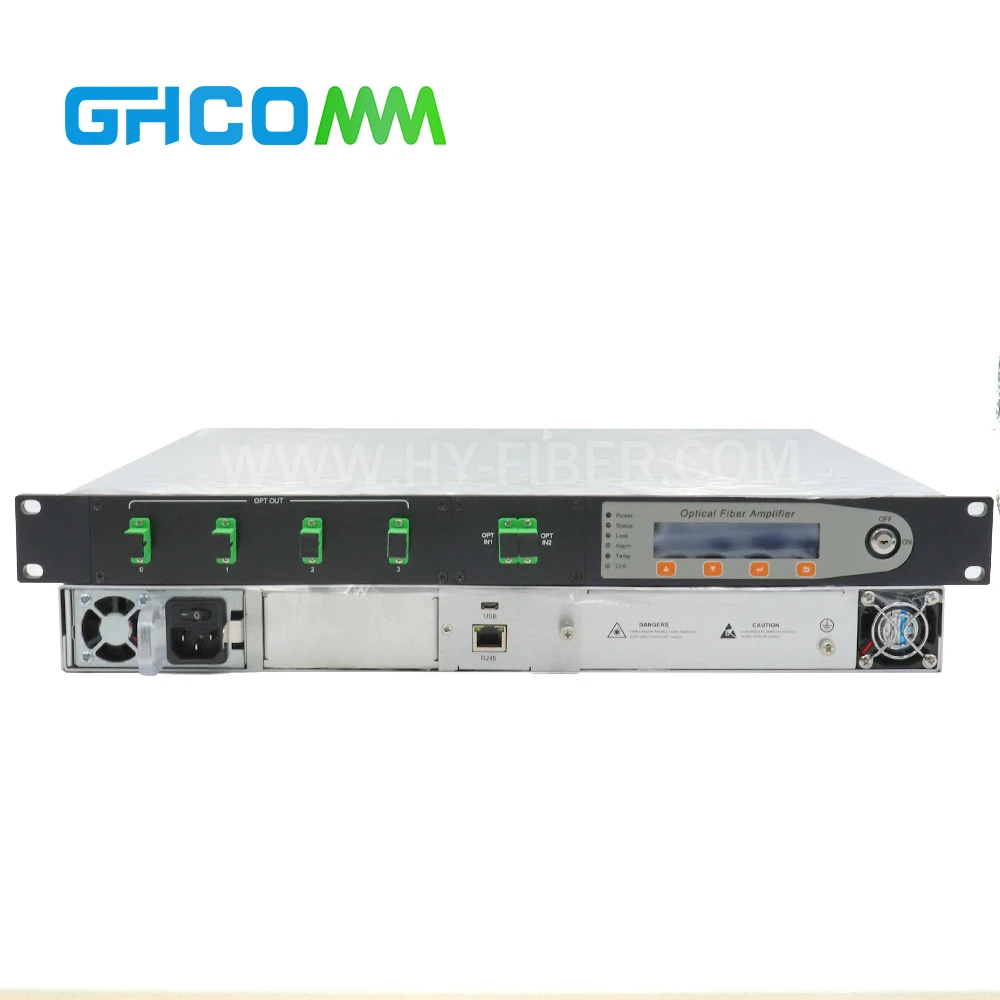 

FTTX 1550nm CATV EDFA Optical Amplifier 4-Port SC/APC, 2-Input Switch, Dual Power Supply