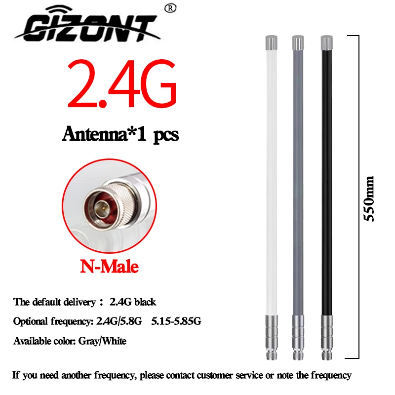 Antena de fibra de vidrio impermeable para exteriores, tarjeta de red inalámbrica, enrutador WiFi, señal mejorada remota, cabeza N, Zigbee, 2,4G,