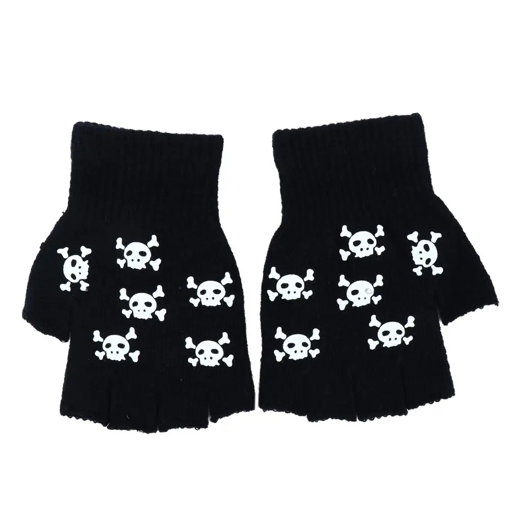 

Hand Bone Skeleton Male Outdoors Keep Warm Fashion Accessories Half-finger Gloves Halloween Luminous Mittens Full Finger Gloves