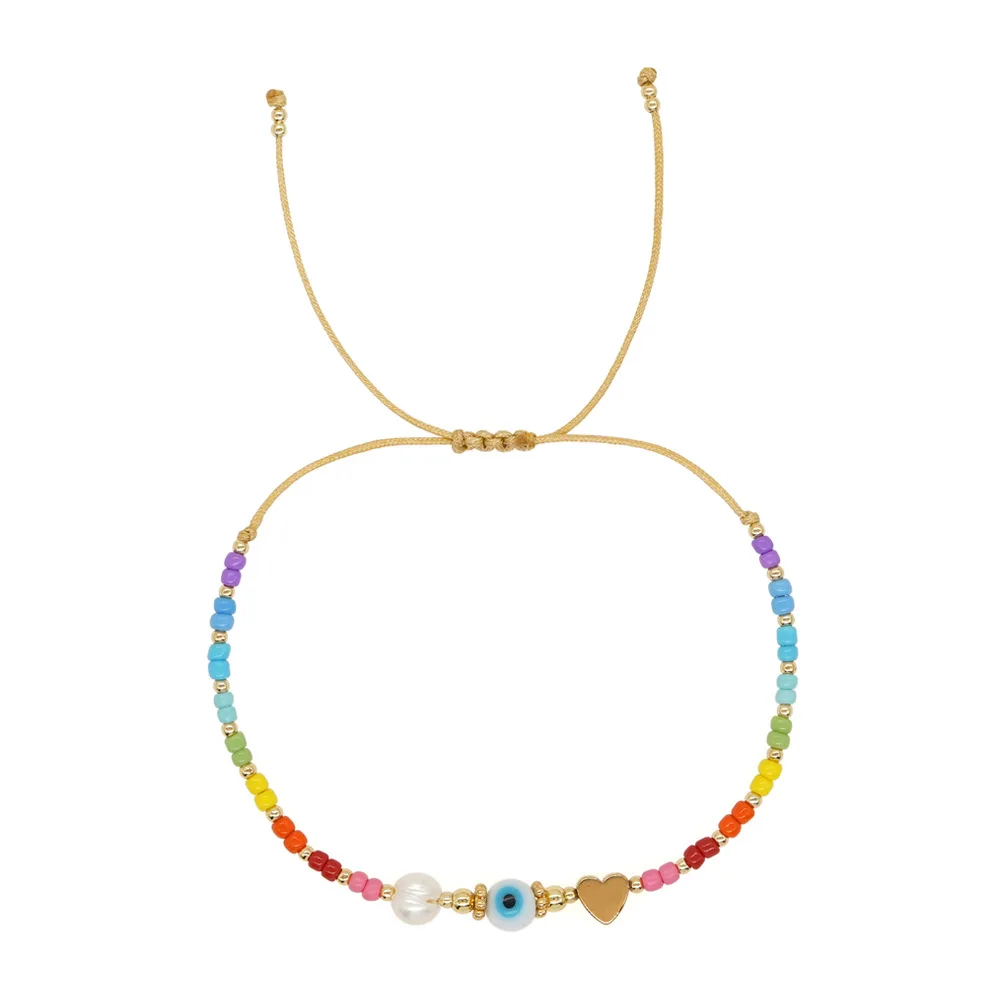 Go2boho Evil Eye Gold Plated Charm Pearl Bracelet Women Pulsera Jewelry Handmade String Boho Colorful Miyuki Beads Bracelets