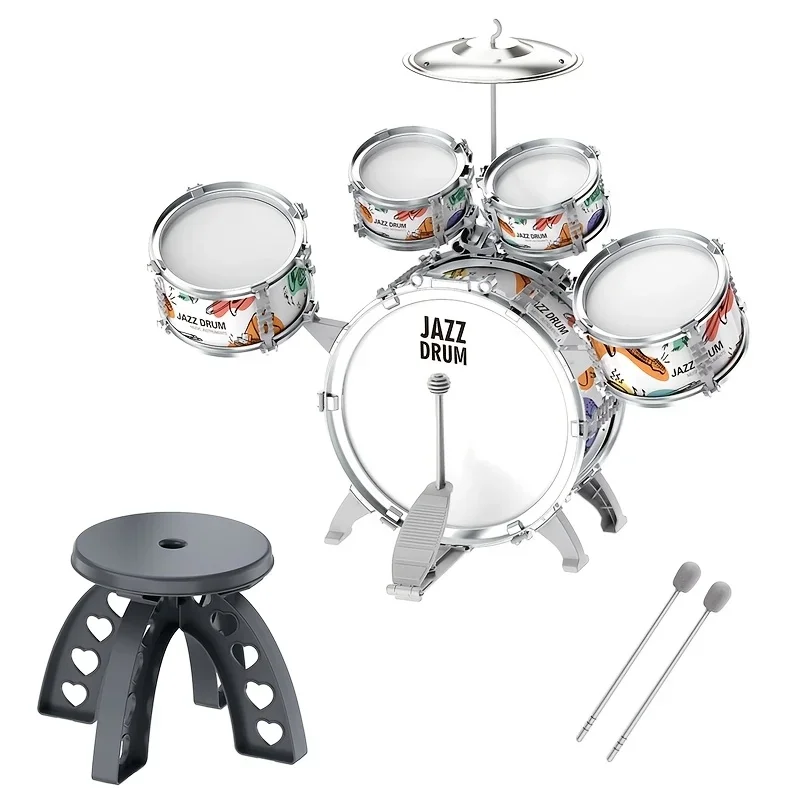 Children's Home Edition Jazz Toy Set Drum Set, Newly Upgraded Rock Drum Suitable for Cultivating A Rock Music Heart in Children