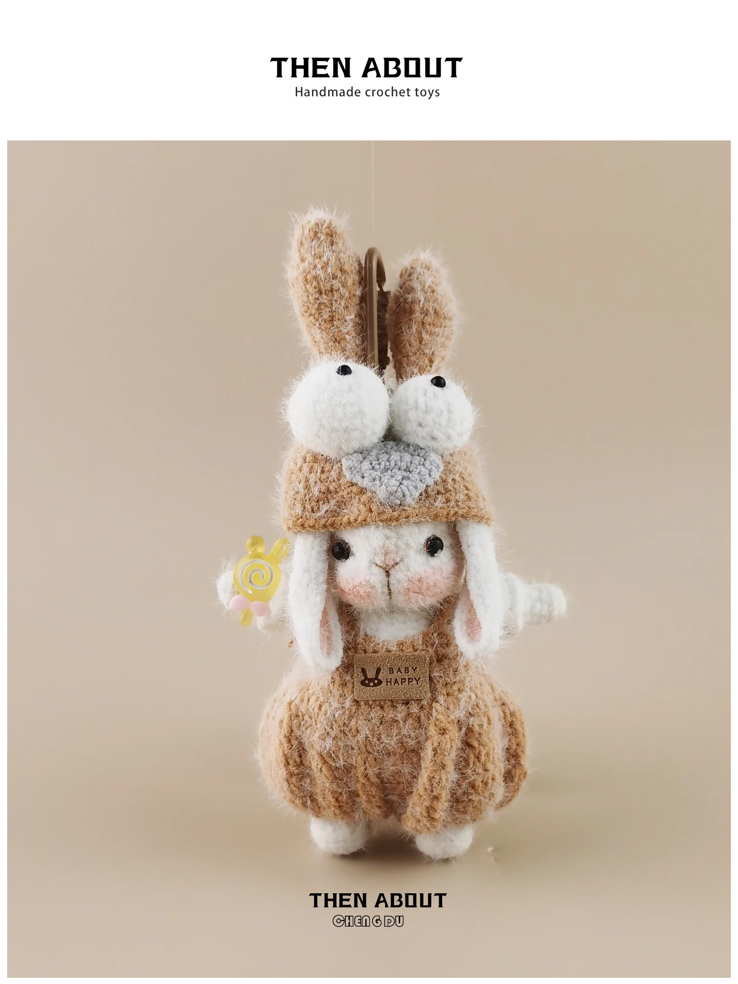 Cute Sugar Rabbit Keychain Bag Charm Backpack Pendant School Bag Accessory Eye-Catching Design Gift Item for All Ages