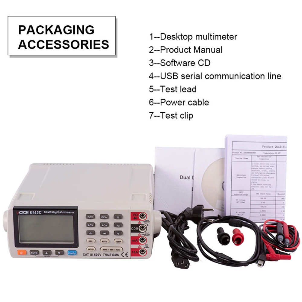 Digital Multimeter 22000 Counts AC/DC Hz Professional Tester Backlight Large Clear Screen Desktop Volt Amp Ohm Multimetro Tools