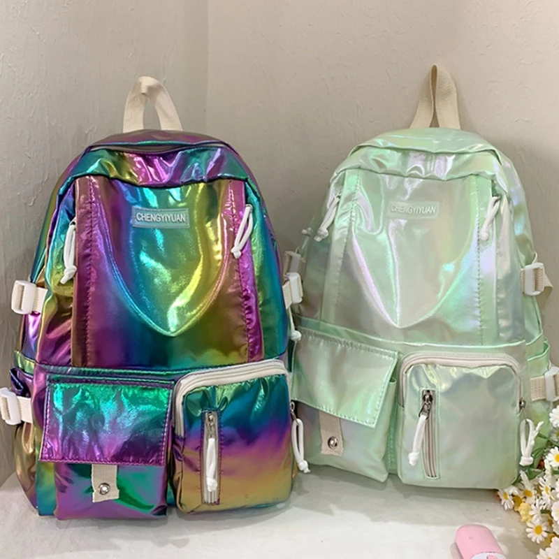 Ransel Fashion Ransel Pelajar Berkilau Gradien Laser