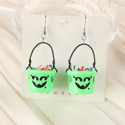 1Pair Christmas Women Drop Earrings 3D Resin Candy Basket Jewelry For Girl Festival Gifts