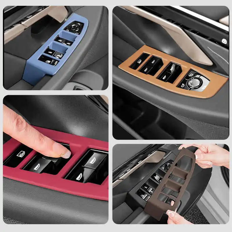 Fit For BMW 5 Series i5 525 530li 2024 Car Window Lifter Switch Buttons Cover Trim Frame Panel Car Interior Accessories