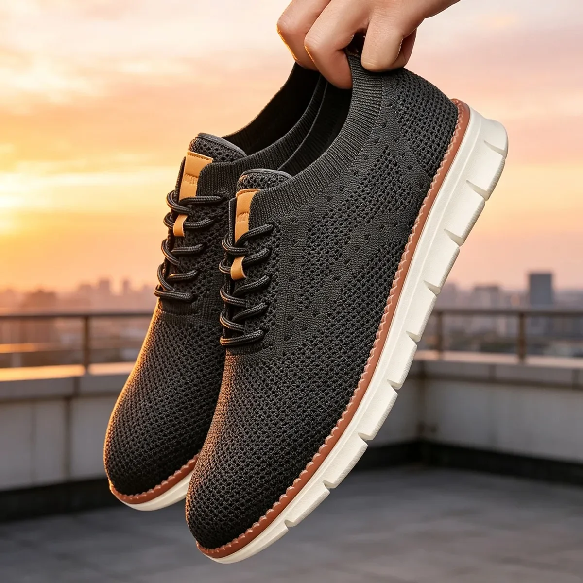 Men Casual Shoes Breeze Stylish Oxfords Fashion Formal Business Urban Breathable Shoes for Male Non Slip Dress Sneakers for Man