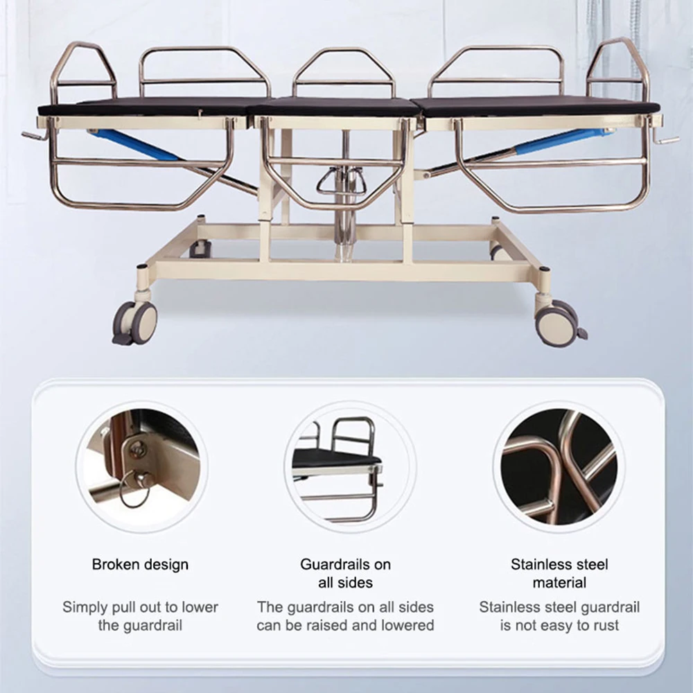 Medical Bath Shower Trolley Bed Steel Hydraulic Hospital Shower Bed For Disabled Patient - view 3