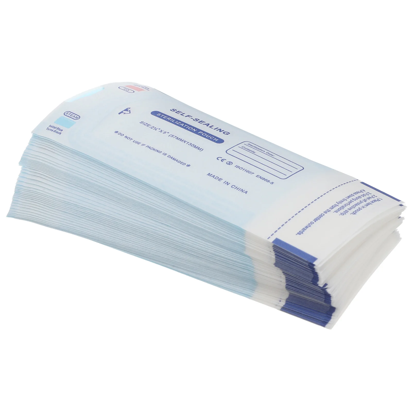 

200 Pcs Medical Sterile Packaging Bags Paper Self Sealing Disposable Sterilizer