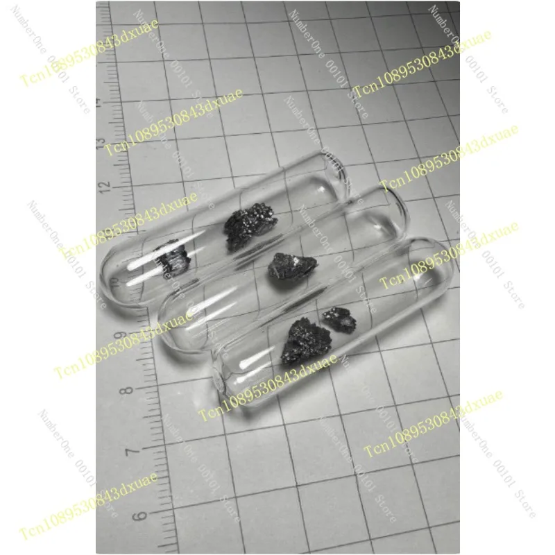 Glass Sealed Ruthenium Crystal Sample 0.5g/1g, 99.95% High Purity Ru Metal for Lab Research
