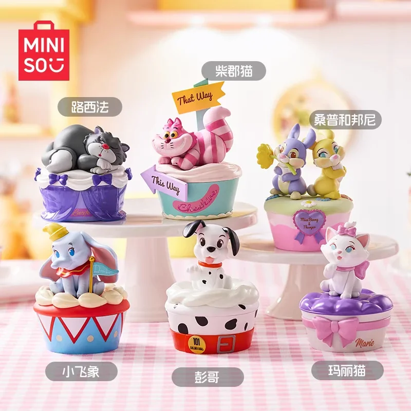 

Original Disney Cupcake Series Marie Cat Cheshire Lucifer Dumbo Bunny One Hundred and One Dalmatians Action Figure Dolls Toys