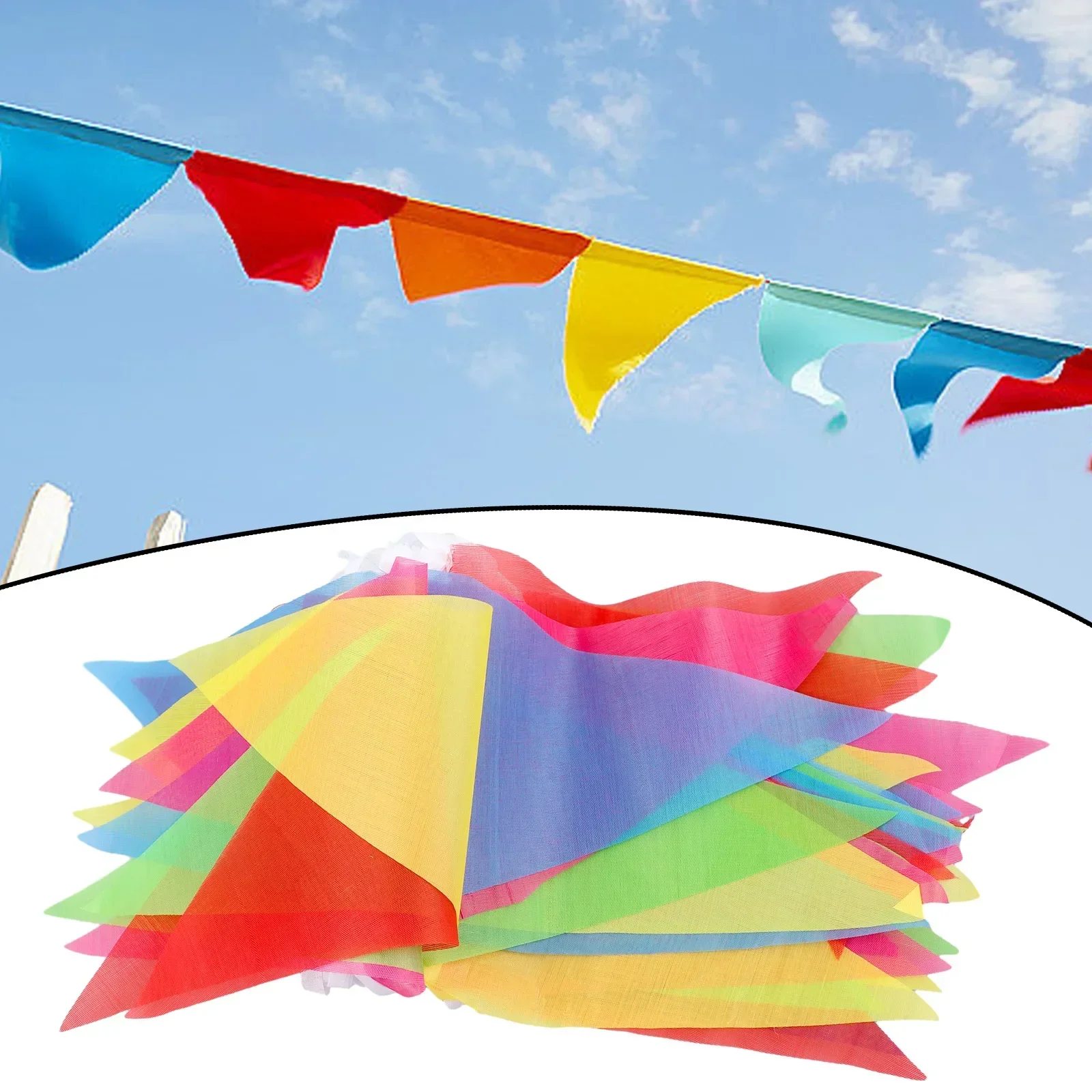 

Banner Triangle String Flag Etc. For Birthdays 100 Meter 14*21CM 200 Flags Cloth Colorful Decoration Brand New