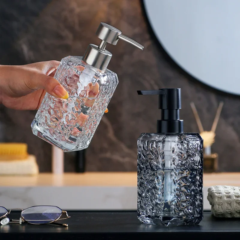 320ml  soap dispenser hotel shampoo and shower gel dispensing bottle glass press bottle  dispenser bathroom accessories