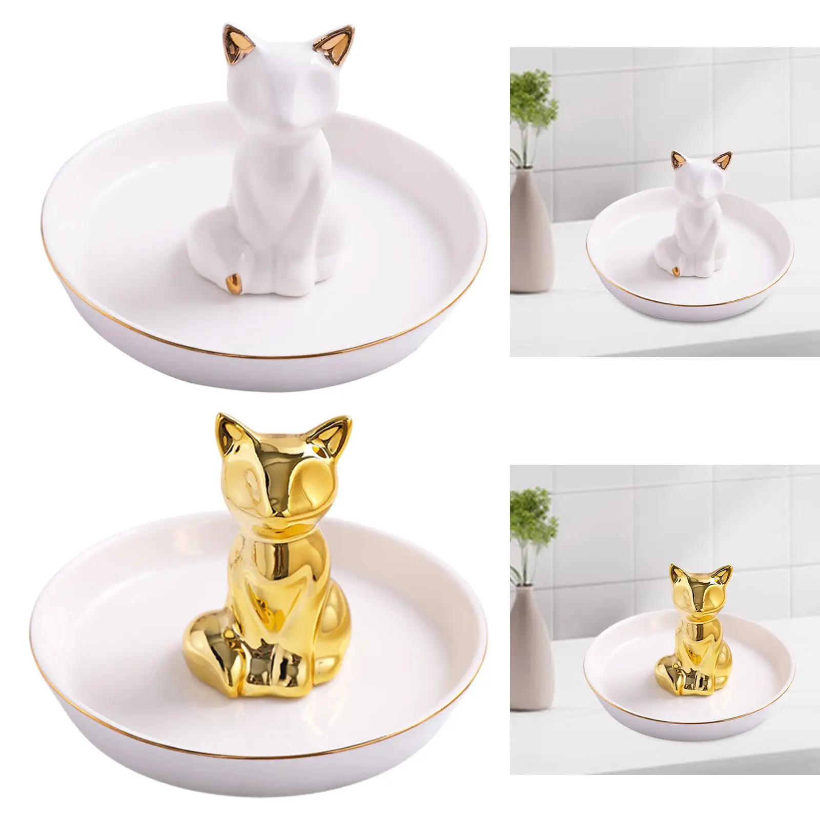 Jewelry Dish Home Decor Desktop Animal Figurine Multifunctional Decorative Jewelry Plate for Rings Keys Watch Earrings Bracelets