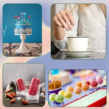 50/100支透明壓克力棒,可重複使用,用於製作棒棒糖、蛋糕棒、糖果、甜點、巧克力 10 最佳銷售 蛋糕棒棒糖 - №9